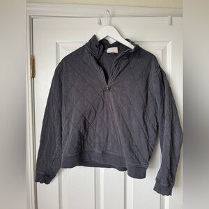 Universal Thread Women’s Quilted Half-Zip Sweater - Grey